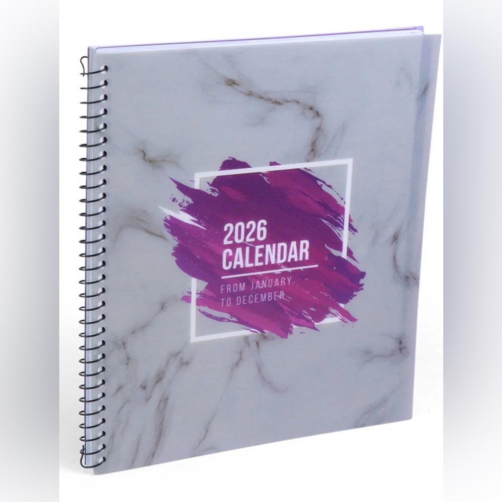 2026 Annual Calendar Purple Spiral-Bound Calendar 5 Star product woman owned co